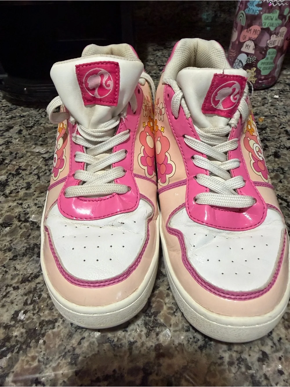 Barbie Pink Floral Logo Low-Top Sneakers